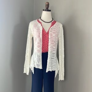 SAGA off white Long Sleeve Boho cardigan Size 0